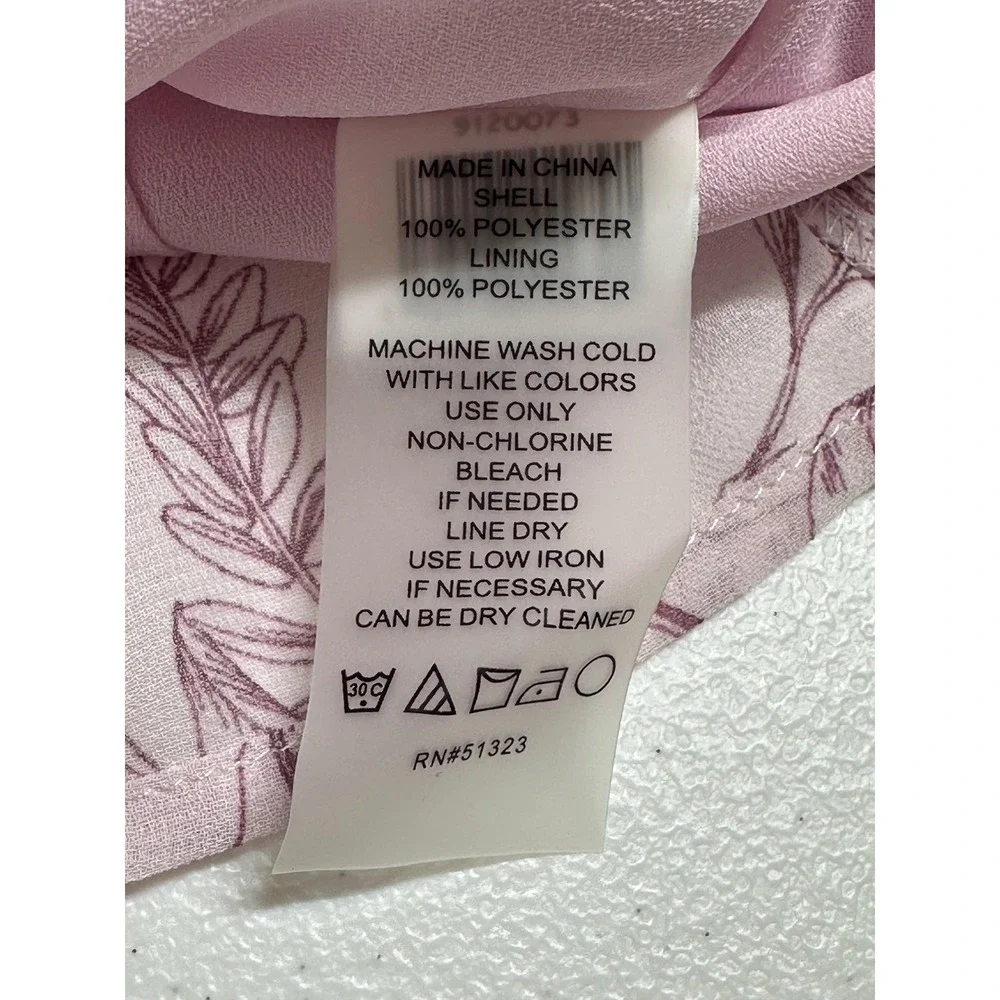 Vince Camuto Top Womens Small Ice Pink Floral Beauty Button Tie Front Spring NWT